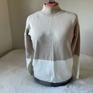 Poof! Cream Ribbed Turtleneck